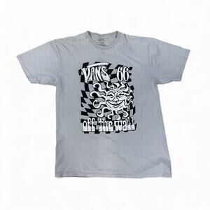 Vans Off the Wall 66 Graphic Cotton T-Shirt Men’s Size Medium Light Gray Casual